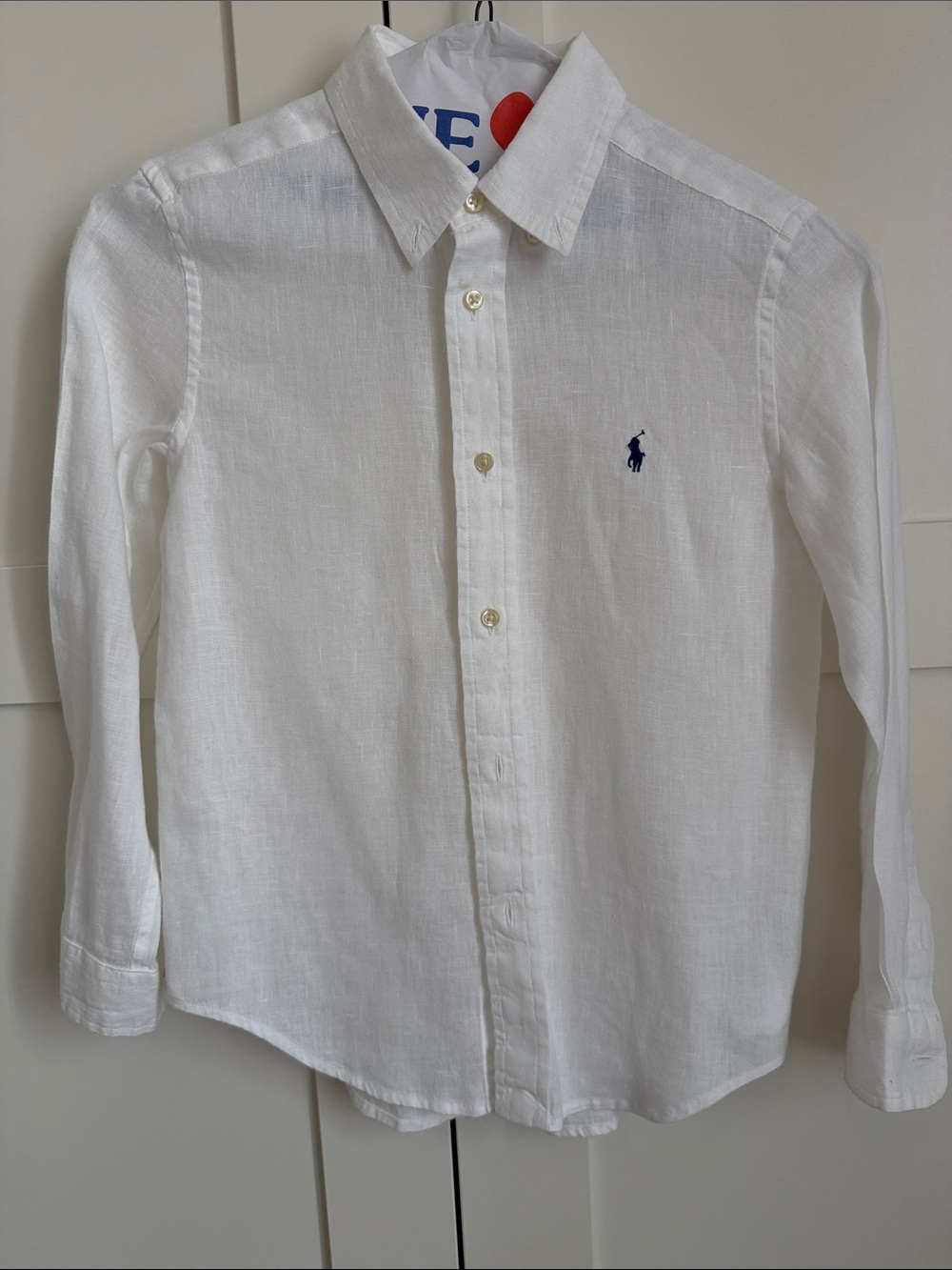 Ralph Lauren boys White Linen Button-Down Shirt size 7